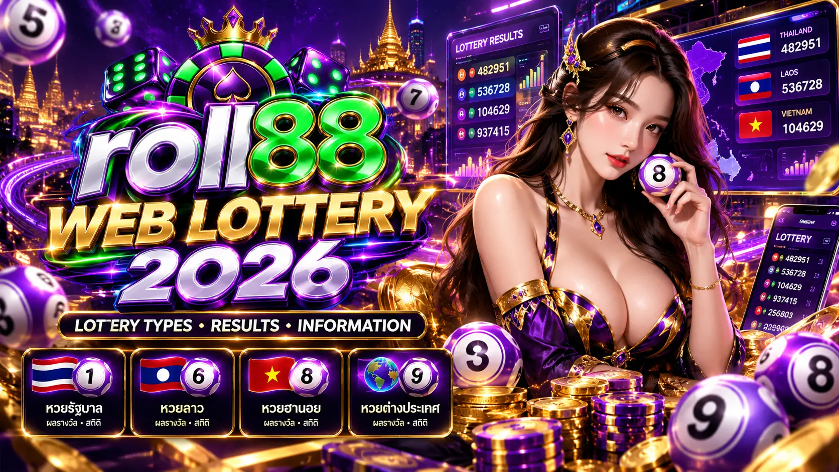 roll88 เว็บหวยออนไลน์ ปี 2026 รู้จักหวยยอดนิยมและข้อมูลผลรางวัล